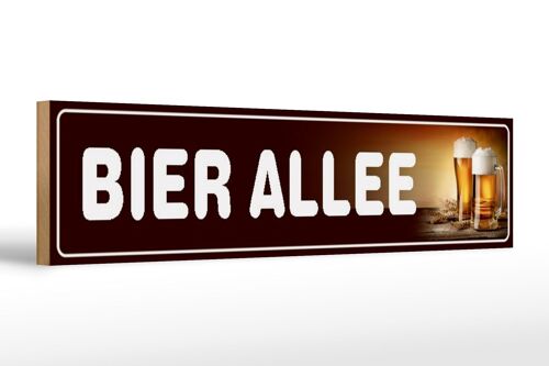 Holzschild Alkohol 46x10cm Bier Allee Biertinker Kneipe Deko Schild