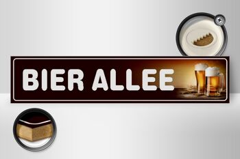 Holzschild 46x10cm Bier Allee Biertrinker Kneipe 2