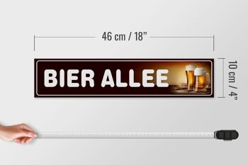Holzschild 46x10cm Bier Allee Biertrinker Kneipe 4