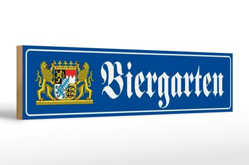 Holzschild Straßenschild 46x10cm Biergarten Oktoberfest Dekoration