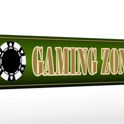 Panneau en bois disant Panneau décoratif Gaming Zone 46x10cm