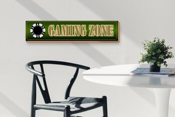 Panneau en bois disant Panneau décoratif Gaming Zone 46x10cm 3
