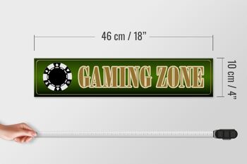 Panneau en bois disant Panneau décoratif Gaming Zone 46x10cm 4
