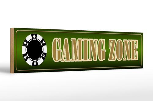 Holzschild Spruch 46x10cm Gaming Zone Dekoration