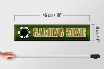 Panneau en bois indiquant 46x10cm Décoration Gaming Zone 4