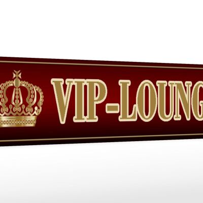 Cartello in legno con scritta Corona decorativa VIP lounge 46x10 cm
