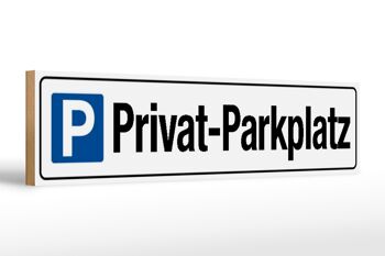 Panneau de rue en bois 46x10cm privé - parking parking 1