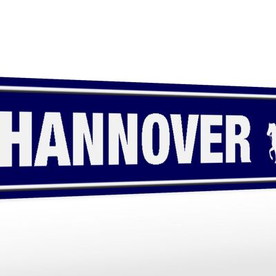 Holzschild Straßenschild 46x10cm Hannover Wappen Dekoration