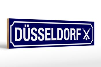 Panneau de rue en bois 46x10cm, panneau décoratif avec armoiries de Düsseldorf 1