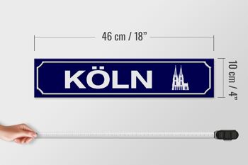 Panneau de rue en bois 46x10cm, décoration avec armoiries de Cologne 4