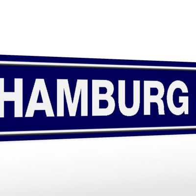 Holzschild Straßenschild 46x10cm Hamburg Wappen Dekoration