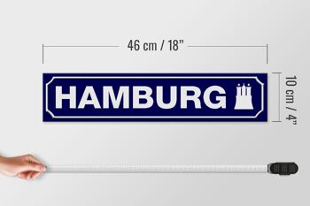 Panneau de rue en bois 46x10cm, décoration avec armoiries de Hambourg 4