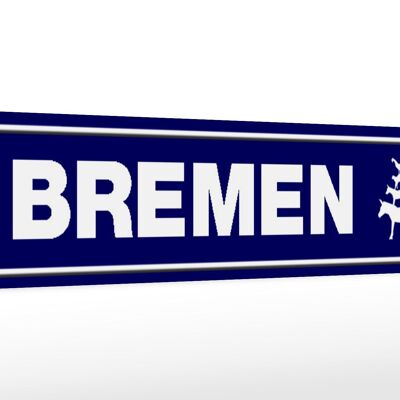 Cartello stradale in legno 46x10 cm Targa decorativa con stemma di Brema
