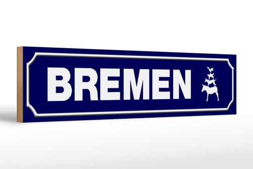 Holzschild Straßenschild 46x10cm Bremen Wappen Dekoration