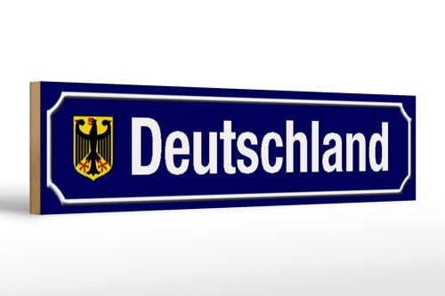 Holzschild Straßenschild 46x10cm Deutschland Wappen Deko Schild