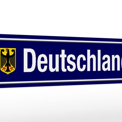 Holzschild Straßenschild 46x10cm Deutschland Wappen Deko Schild