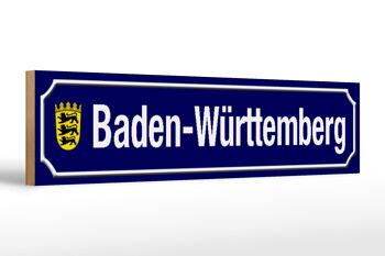 Panneau de rue en bois 46x10cm Panneau décoratif Baden - Wurtemberg 1