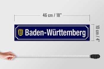 Panneau de rue en bois 46x10cm Panneau décoratif Baden - Wurtemberg 4