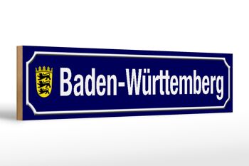 Panneau de rue en bois 46x10cm Décoration Baden - Wurtemberg 1