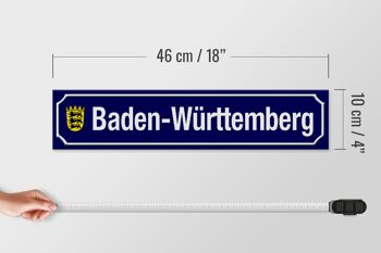 Panneau de rue en bois 46x10cm Décoration Baden - Wurtemberg 4