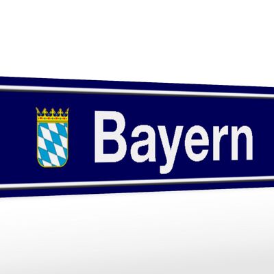 Holzschild Straßenschild 46x10cm Bayern Wappen Dekoration