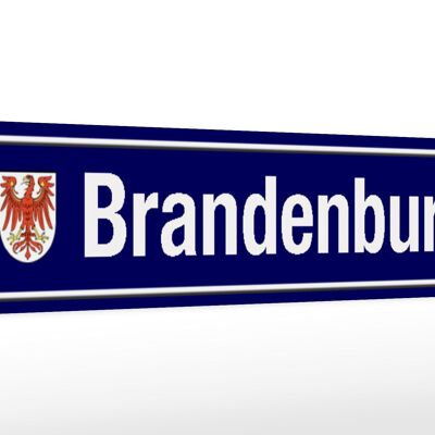 Holzschild Straßenschild 46x10cm Brandenburg Wappen Deko Schild