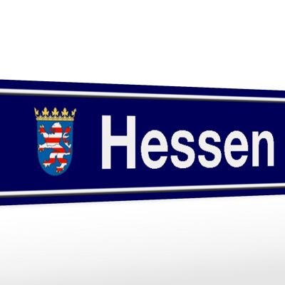 Letrero de madera cartel de calle 46x10cm decoración escudo de armas de Hesse