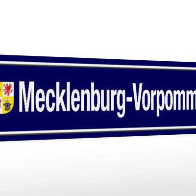 Cartello stradale in legno 46x10 cm Cartello Meclemburgo - Pomerania Occidentale