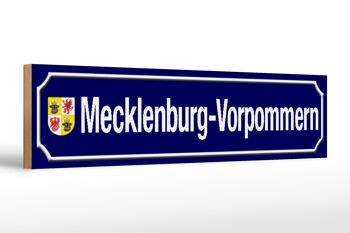 Panneau de rue en bois 46x10cm Panneau Mecklembourg - Poméranie occidentale 1
