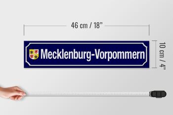 Panneau de rue en bois 46x10cm Panneau Mecklembourg - Poméranie occidentale 4