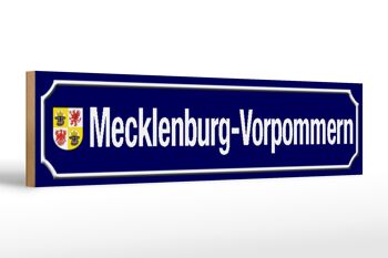 Panneau de signalisation en bois 46x10cm Mecklembourg - Poméranie occidentale 1