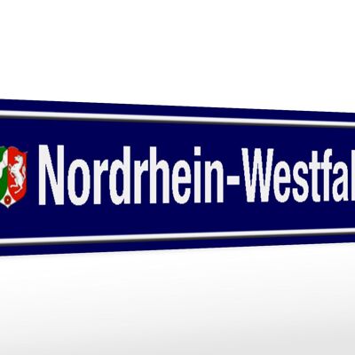 Holzschild Straßenschild 46x10cm Nordrhein - Westfalen Deko Schild