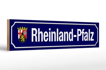 Panneau de rue en bois 46x10cm, panneau décoratif avec armoiries de Rhénanie-Palatinat 1