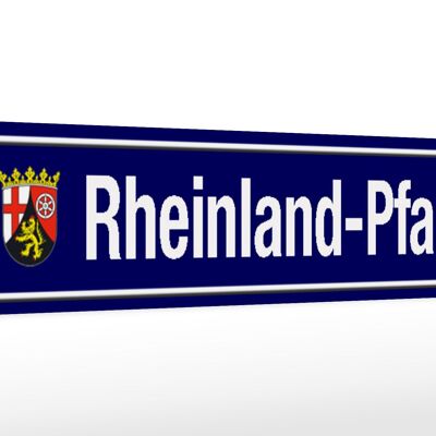 Holzschild Straßenschild 46x10cm Rheinland-Pfalz Wappen Dekoration