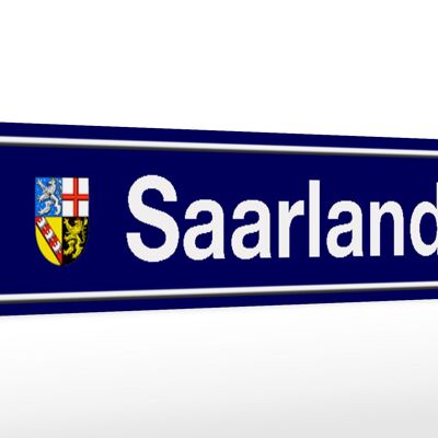 Cartello stradale in legno 46x10 cm Decorazione stemma del Saarland