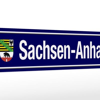 Holzschild Straßenschild 46x10cm Sachsen - Anhalt Wappen Deko Schild