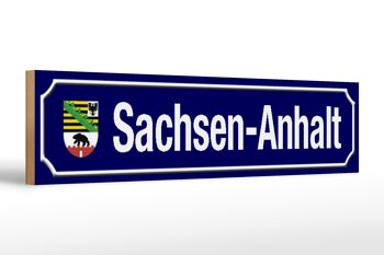 Panneau de rue en bois 46x10cm Panneau décoratif des armoiries de Saxe - Anhalt 1