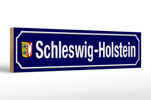 Holzschild Straßenschild 46x10cm Schleswig-Holstein Wappen Schild