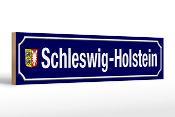 Panneau de rue en bois 46x10cm Panneau des armoiries du Schleswig-Holstein 1