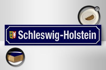 Panneau de rue en bois 46x10cm Panneau des armoiries du Schleswig-Holstein 2