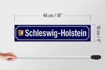 Panneau de rue en bois 46x10cm Panneau des armoiries du Schleswig-Holstein 4