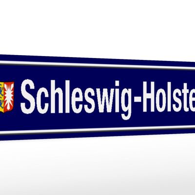 Holzschild Straßenschild 46x10cm Schleswig-Holstein Wappen