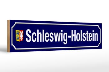 Panneau de rue en bois 46x10cm Armoiries du Schleswig-Holstein 1
