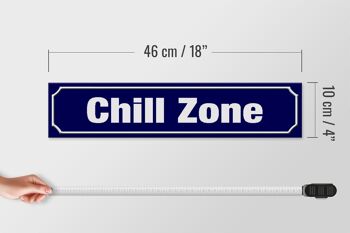 Panneau de rue en bois 46x10cm Chill Zone Chillzone 4