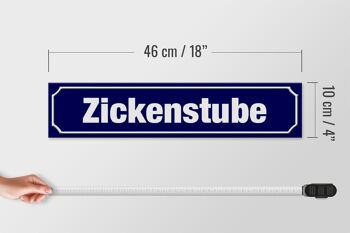 Panneau de rue en bois 46x10cm Zickenstube Zicke panneau décoratif 4