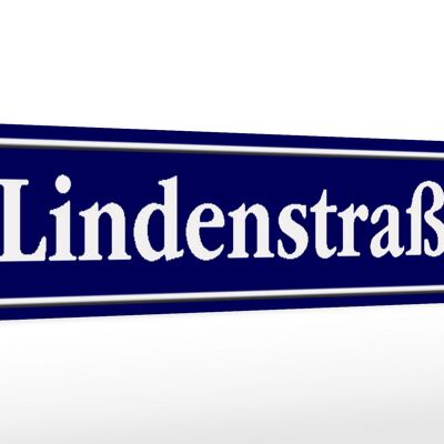 Holzschild Straßenschild 46x10cm Lindenstraße Dekoration