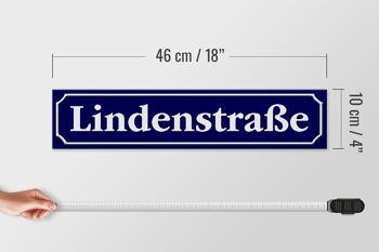 Panneau de rue en bois 46x10cm, décoration Lindenstraße 4