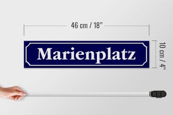 Panneau de rue en bois 46x10cm, panneau décoratif Marienplatz Munich 4
