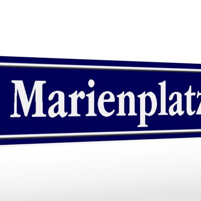 Holzschild Straßenschild 46x10cm Marienplatz München Dekoration