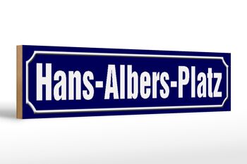 Panneau de rue en bois 46x10cm HANS-ALBERS-PLATZ Hambourg 1